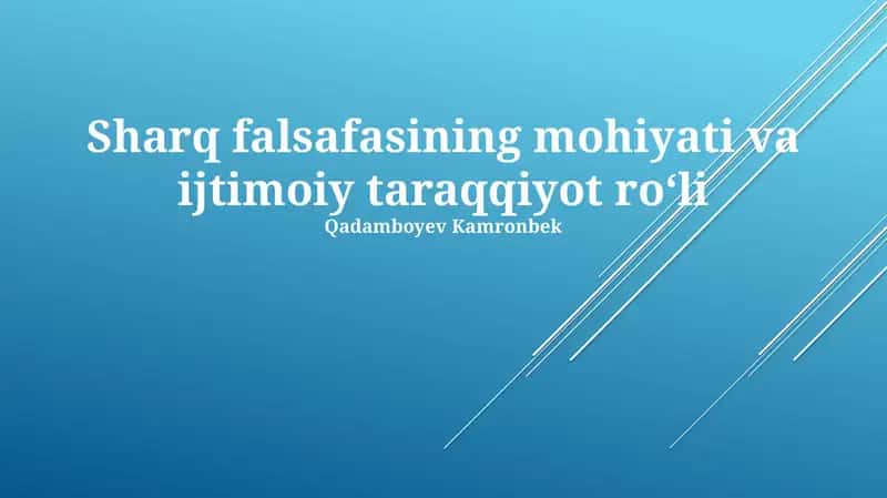 Sharq falsafasining mohiyati va ijtimoiy taraqqiyot roʻli 1