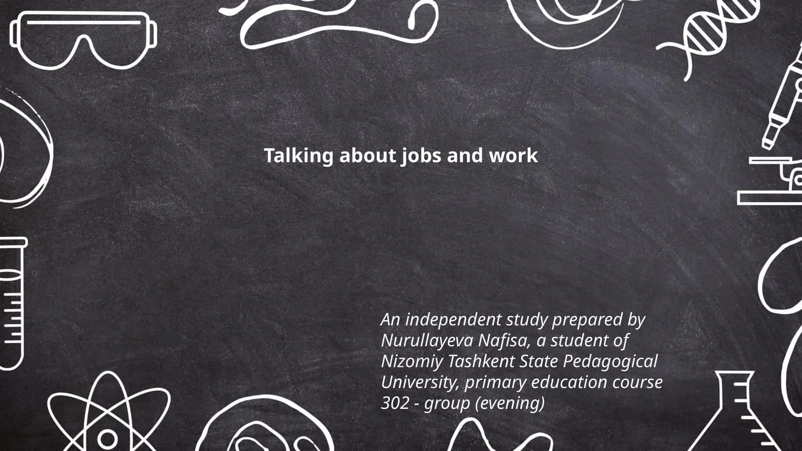 Talking about jobs and work 1
