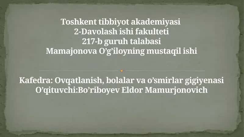 Kimyoviy qurol. Zaharli moddalarning tasnifi. Kimyoviy vaziyatlarni baholash 1