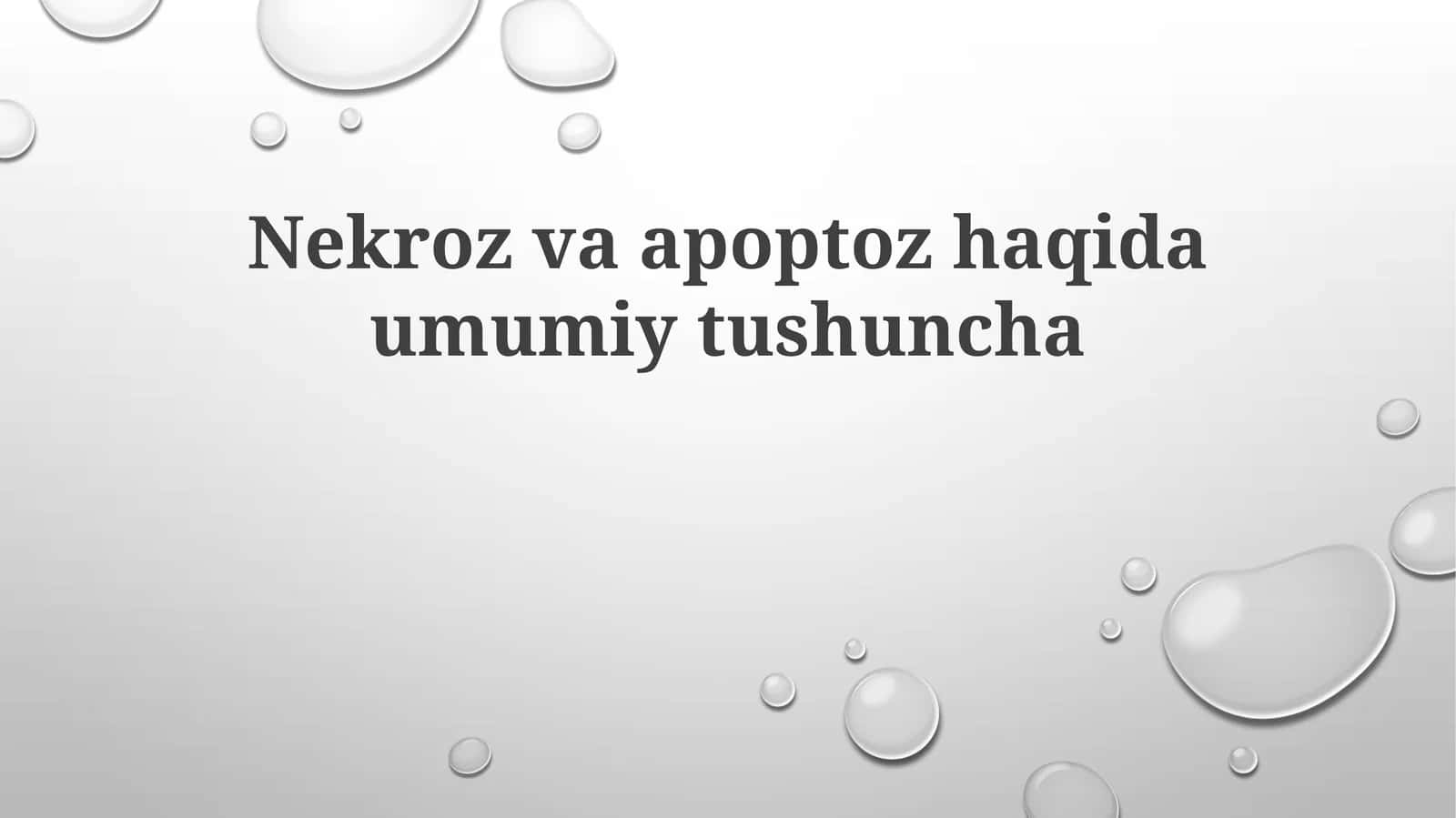 Nekroz va Apoptoz Haqida Umumiy Tushuncha 1