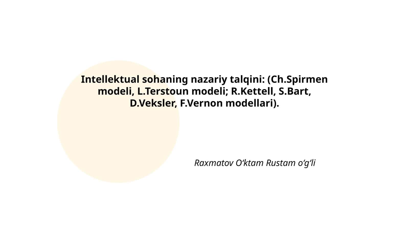 Ch.Spirmen nazariyasi 1