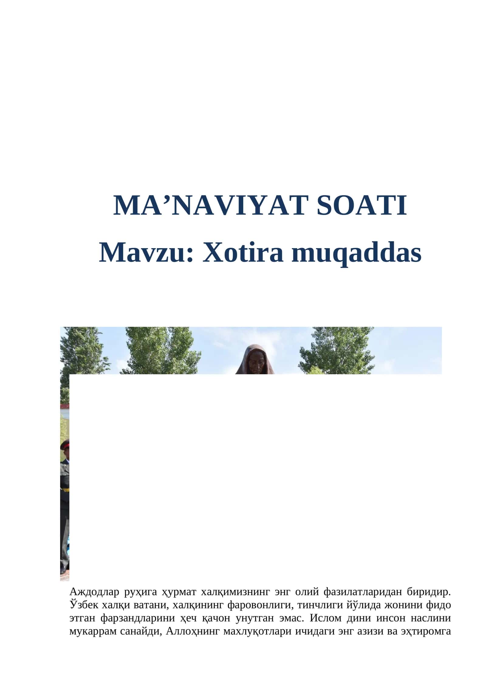 MA’NAVIYAT SOATI 1