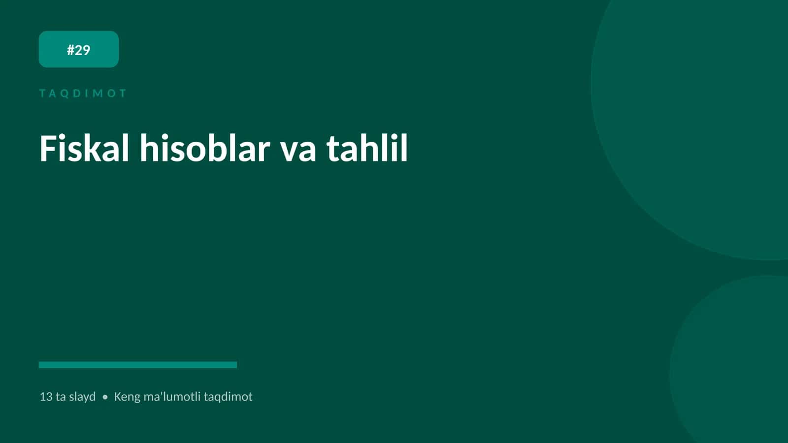 Fiskal hisoblar va tahlil 1