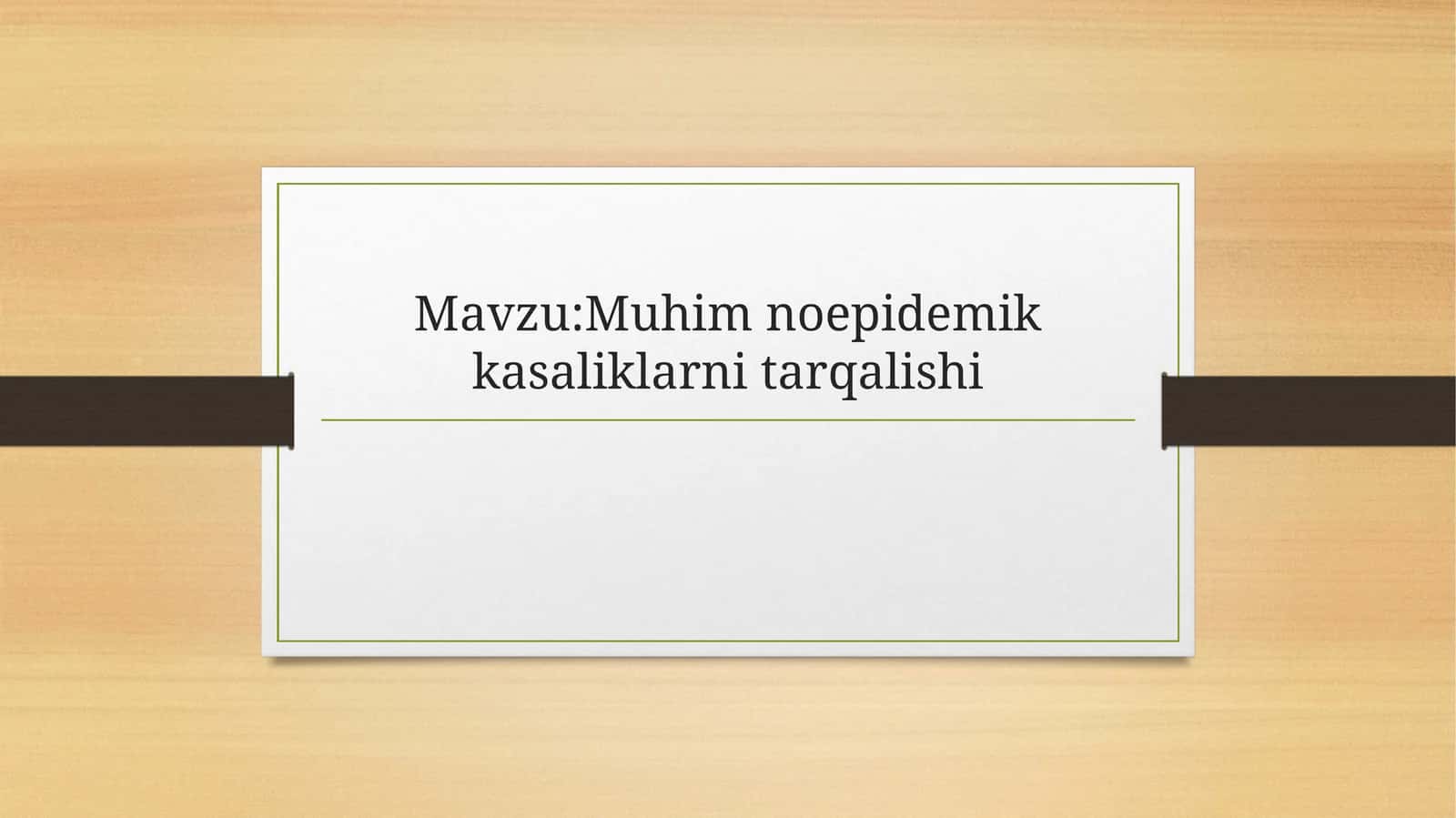 Muhim noepidemik kasaliklarning tarqalishi 1