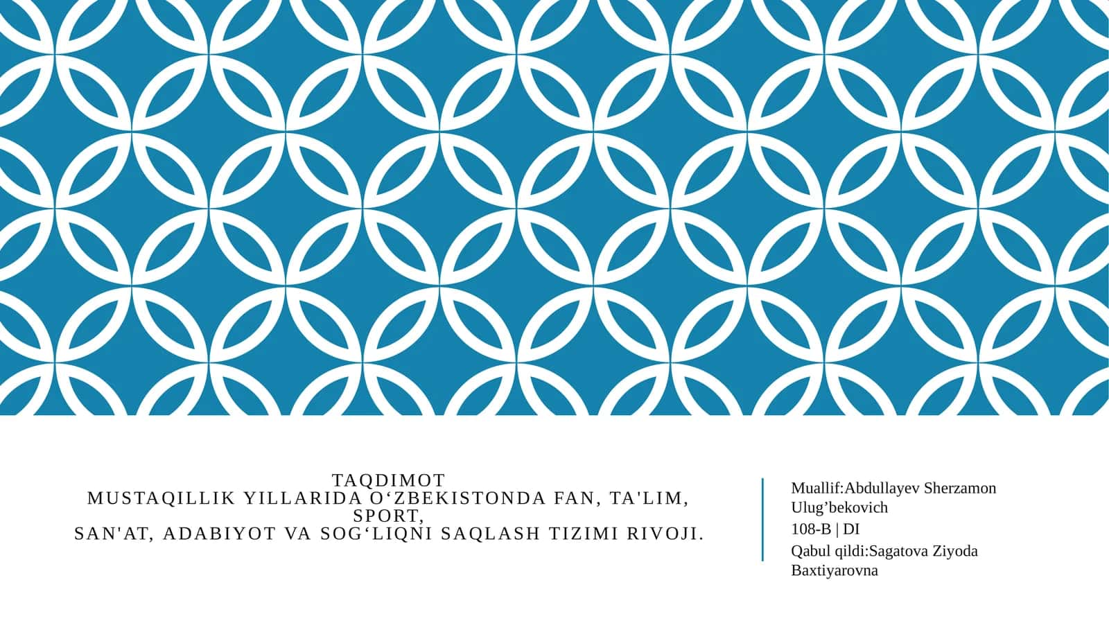 Mustaqillik yillarida O‘zbekistonda fan, ta'lim, sport, san'at, adabiyot va sog‘liqni saqlash tizimi rivoji. 1