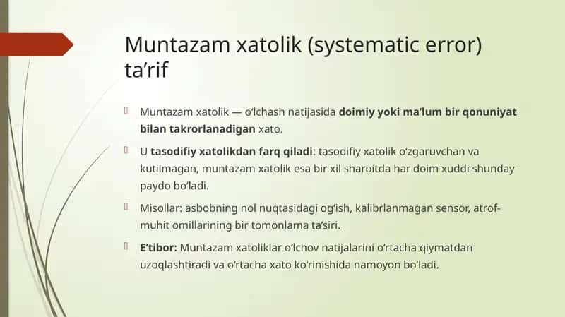Muntazam xatolik 1