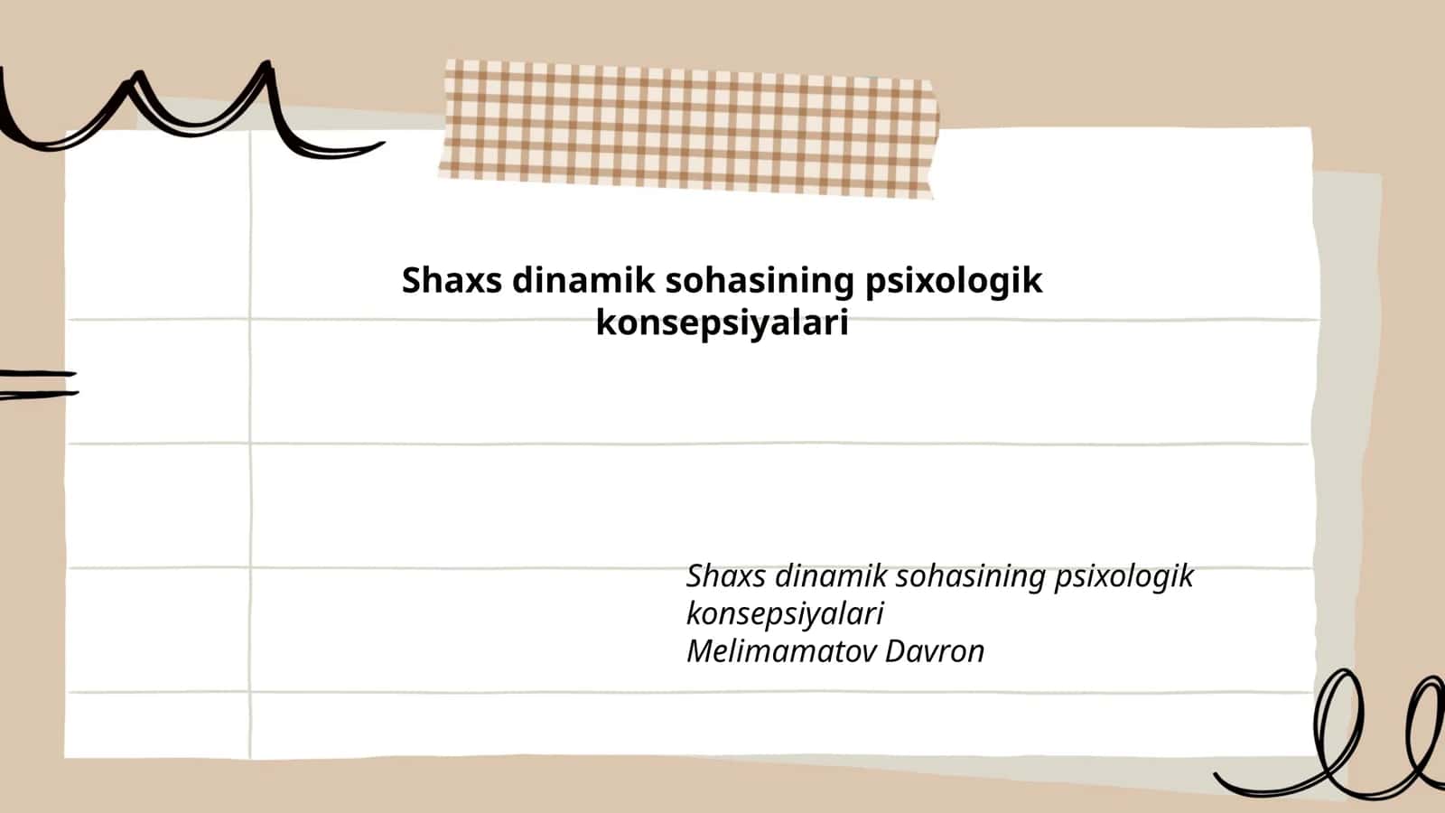Shaxs dinamik sohasining psixologik konsepsiyalari 1
