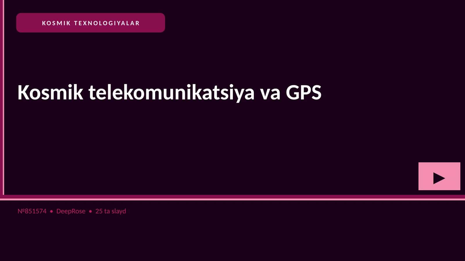 Kosmik telekomunikatsiya va GPS 1