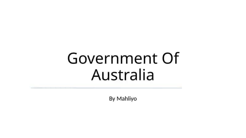 Government Of Australia 1