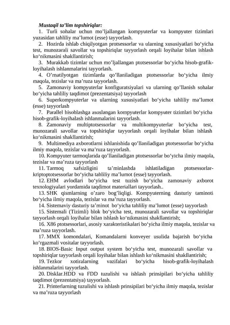 Mustaqil ta’lim topshiriqlar 1