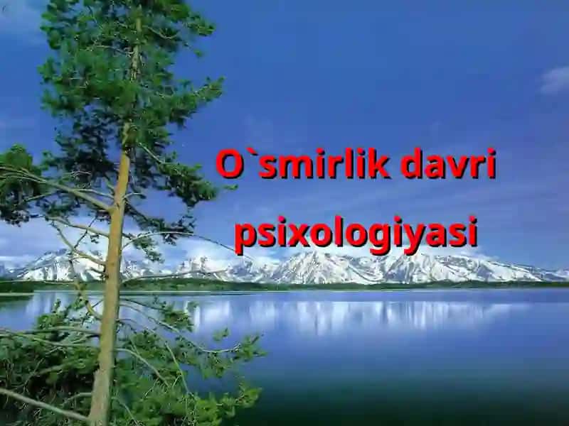 O`smirlik davri psixologiyasi 1