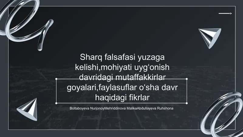 Sharq falsafasi yuzaga kelishi 1