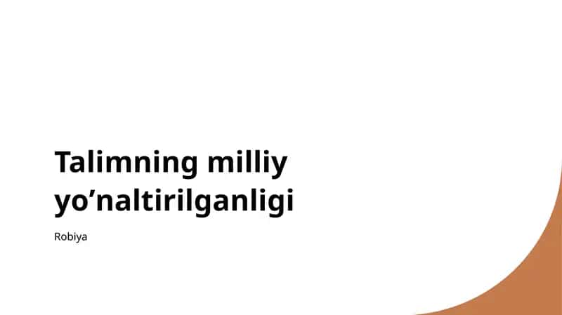 Milliy ta'limning milliy yoʼnaltirilganligi 1
