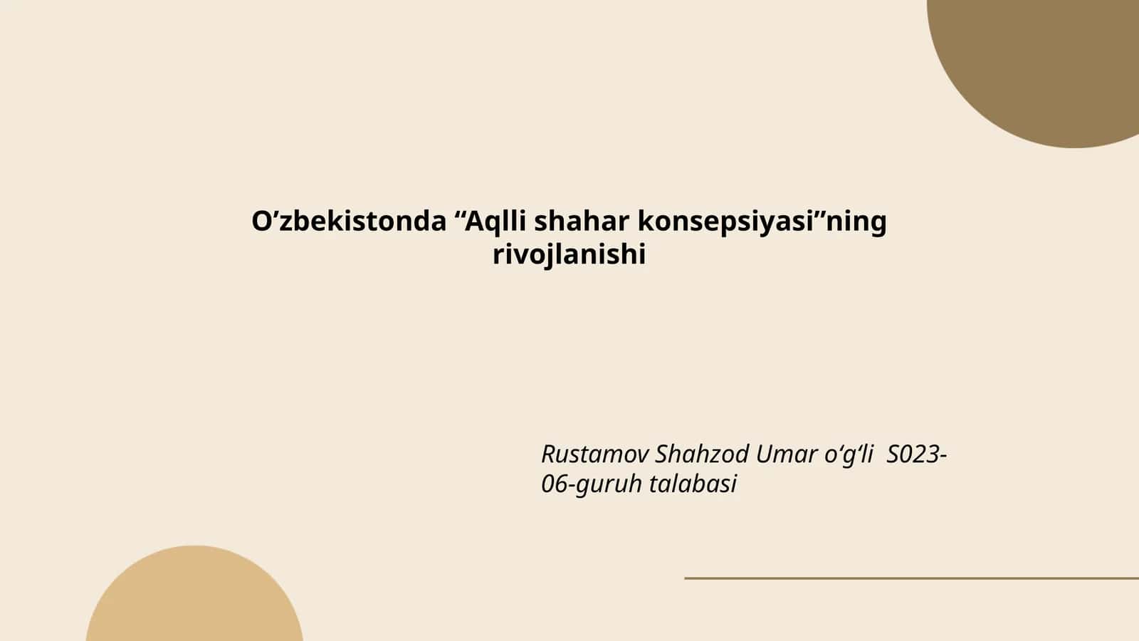 Aqlli shahar infratuzilmasi 1