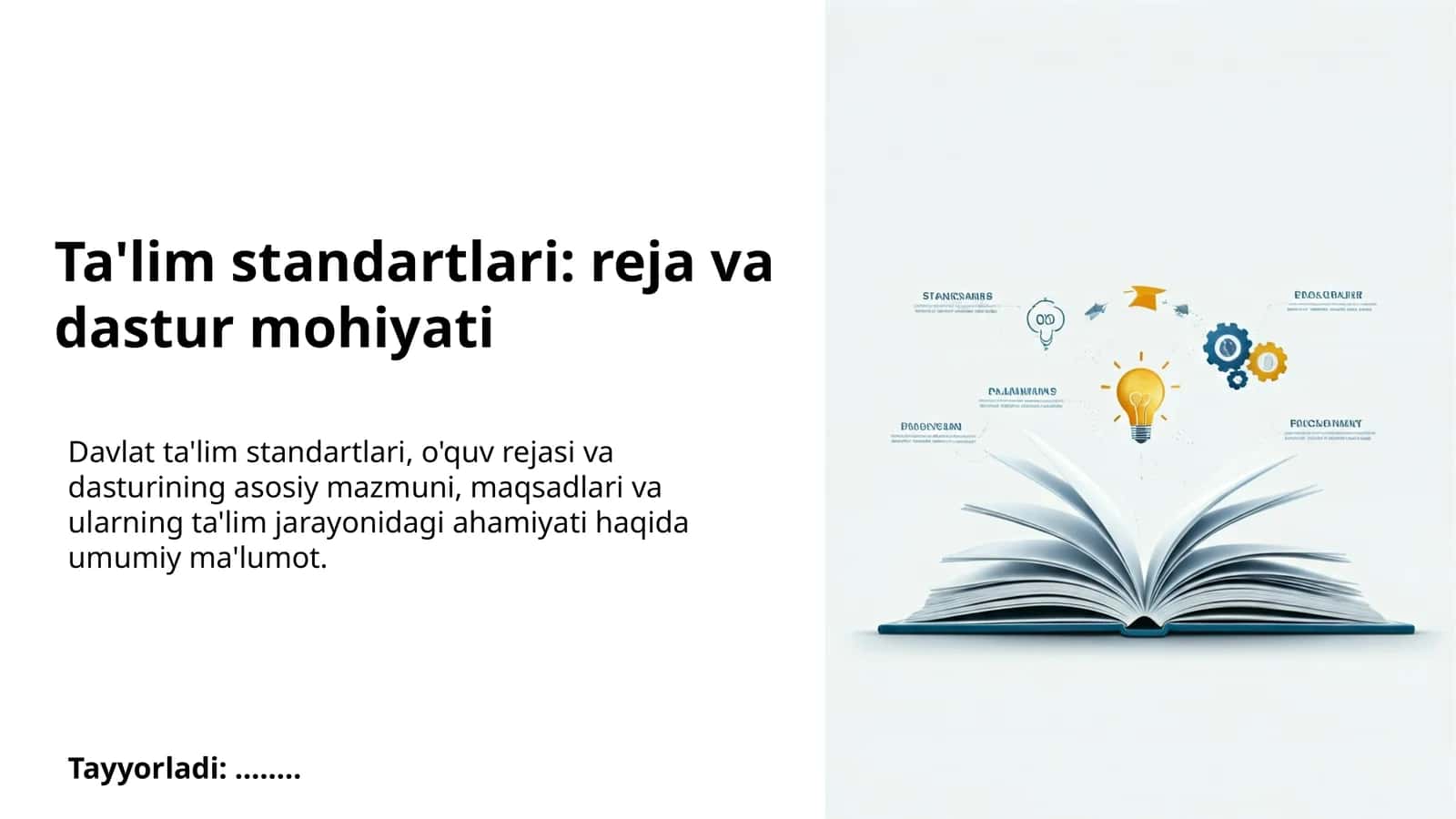 Ta'lim standartlari: reja va dastur mohiyati 1