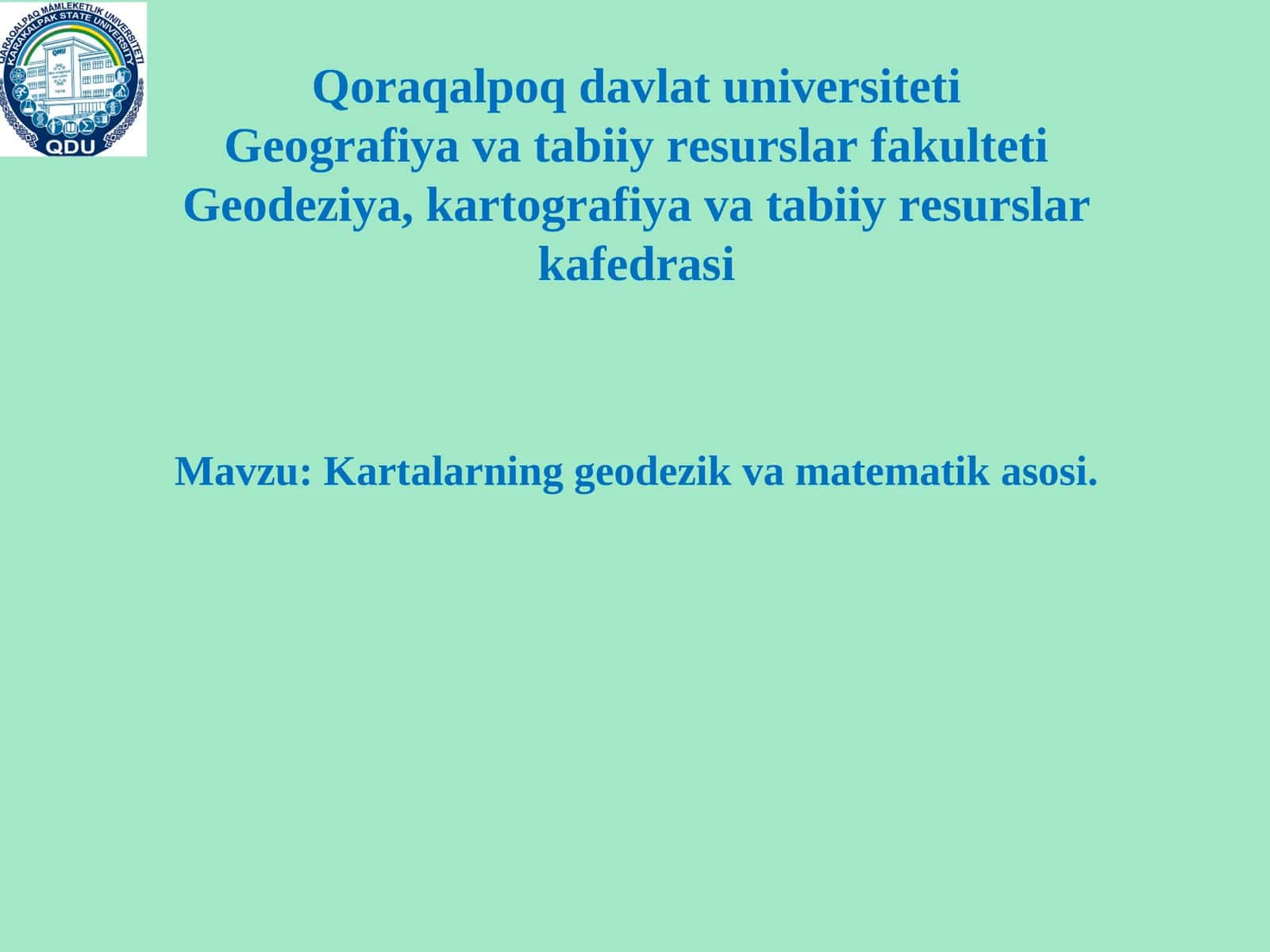 Kartografik proekciyalarni tasniflanishi 1