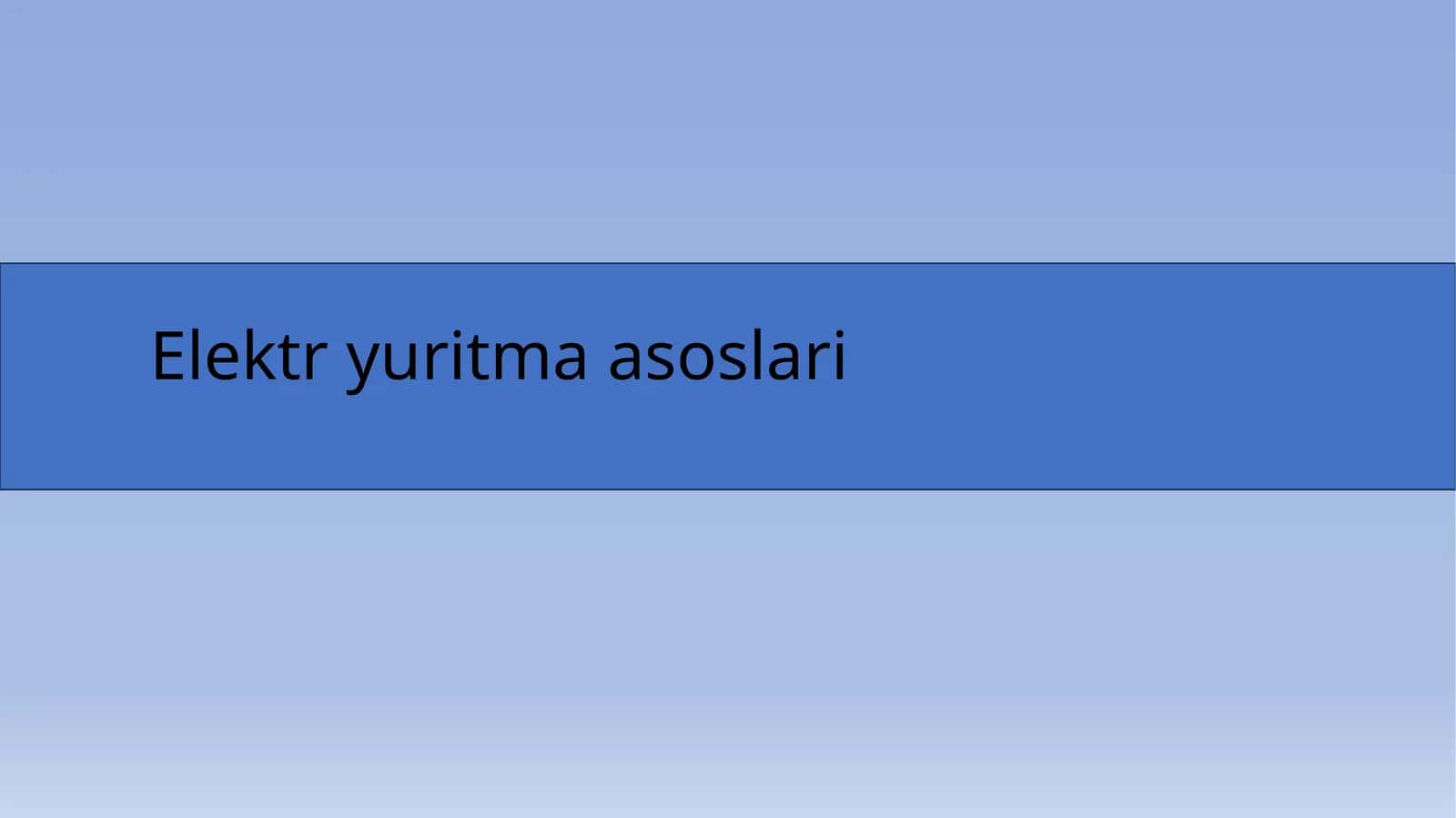 Elektr yuritma asoslari 1