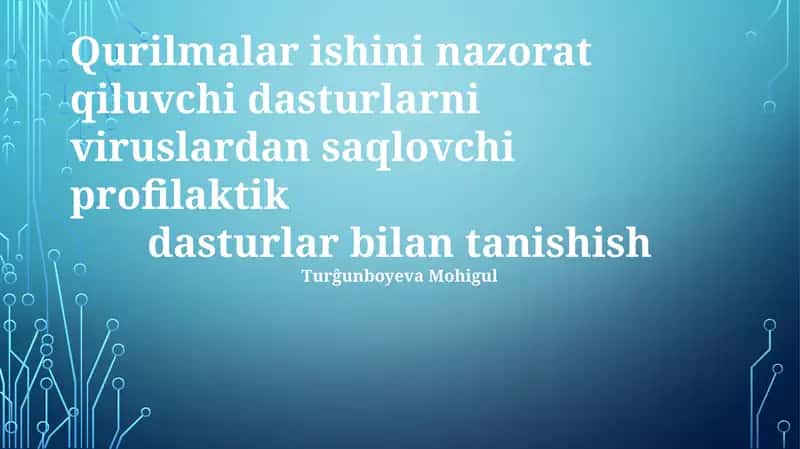 Profilaktika dasturlarini o'rganish 1