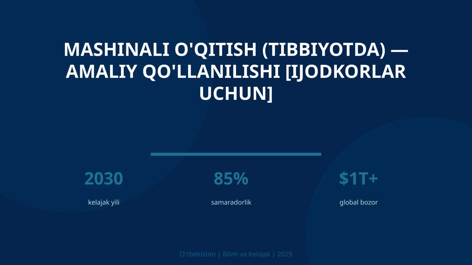 Mashinali o'qitish (tibbiyotda) — amaliy qo'llanilishi [Ijodkorlar uchun] 1
