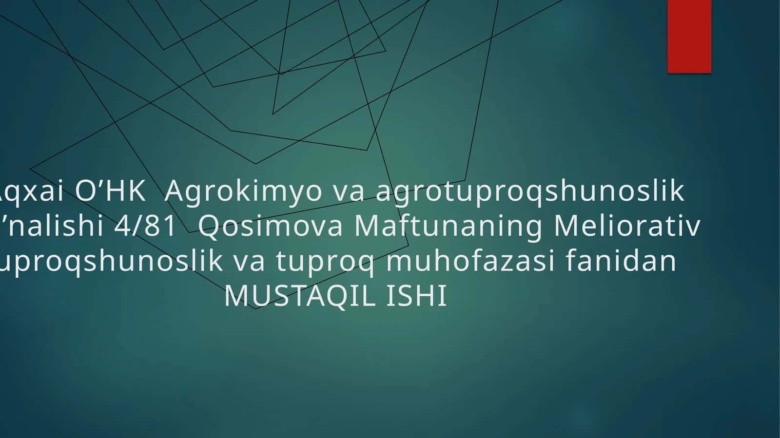 Tuproq muhofazasi 1