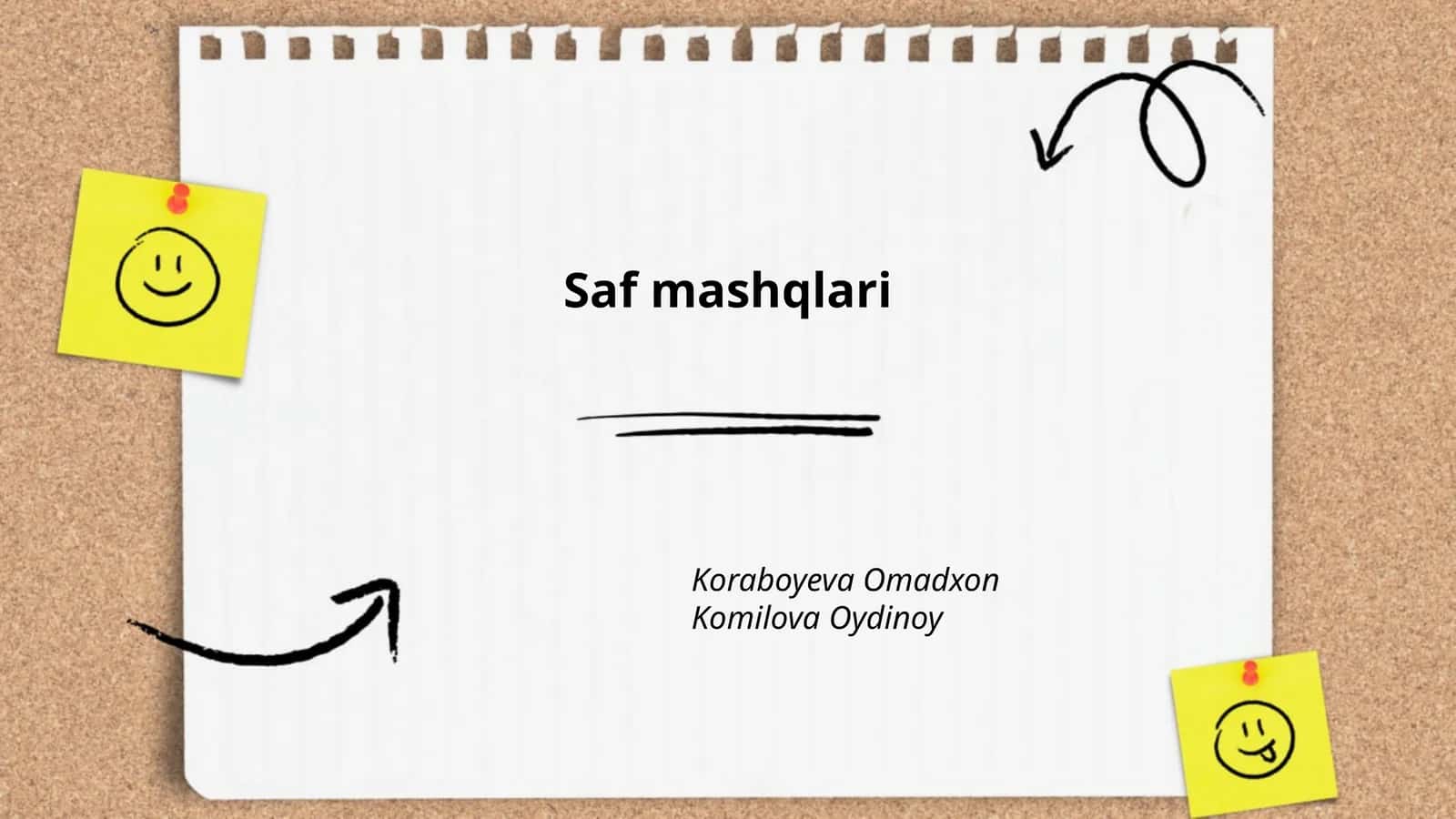 Saf mashqlari 1