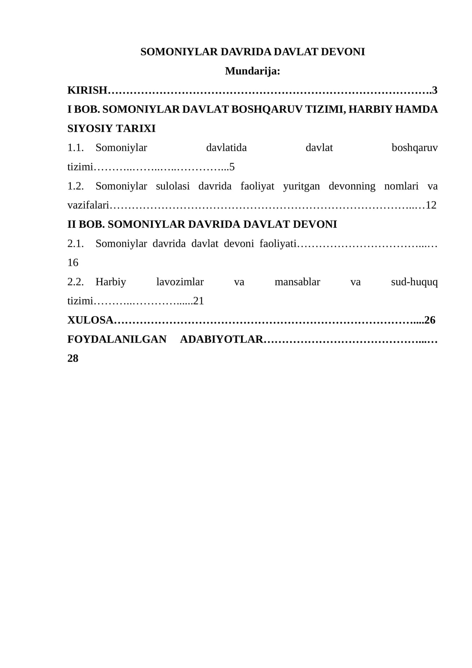 SOMONIYLAR DAVRIDA DAVLAT DEVONI 1