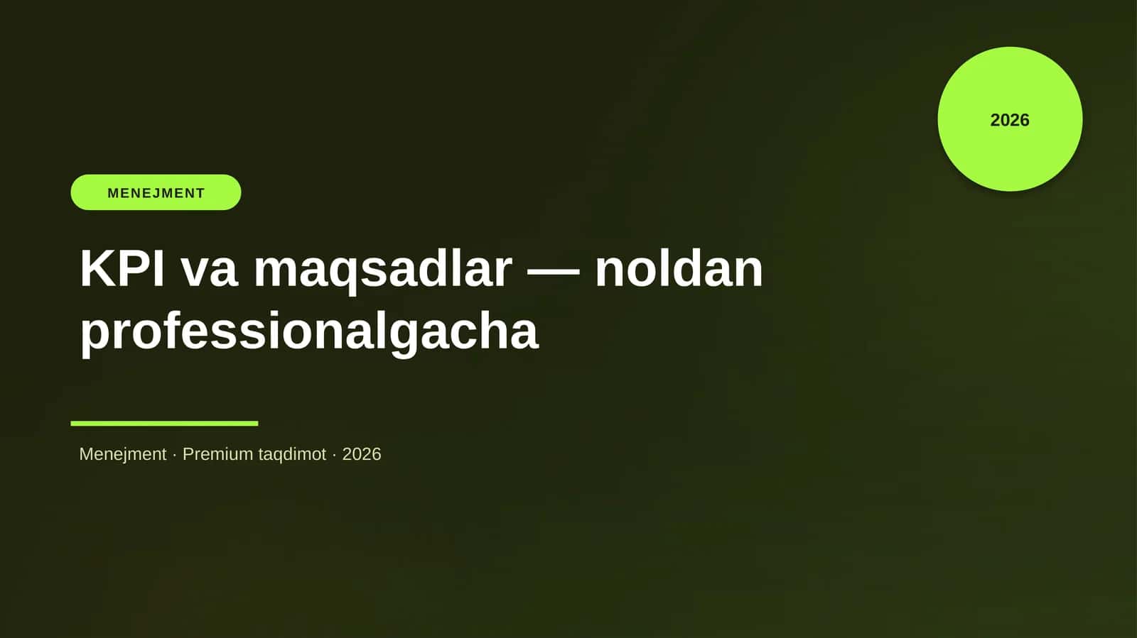 KPI va maqsadlar — noldan professionalgacha 1