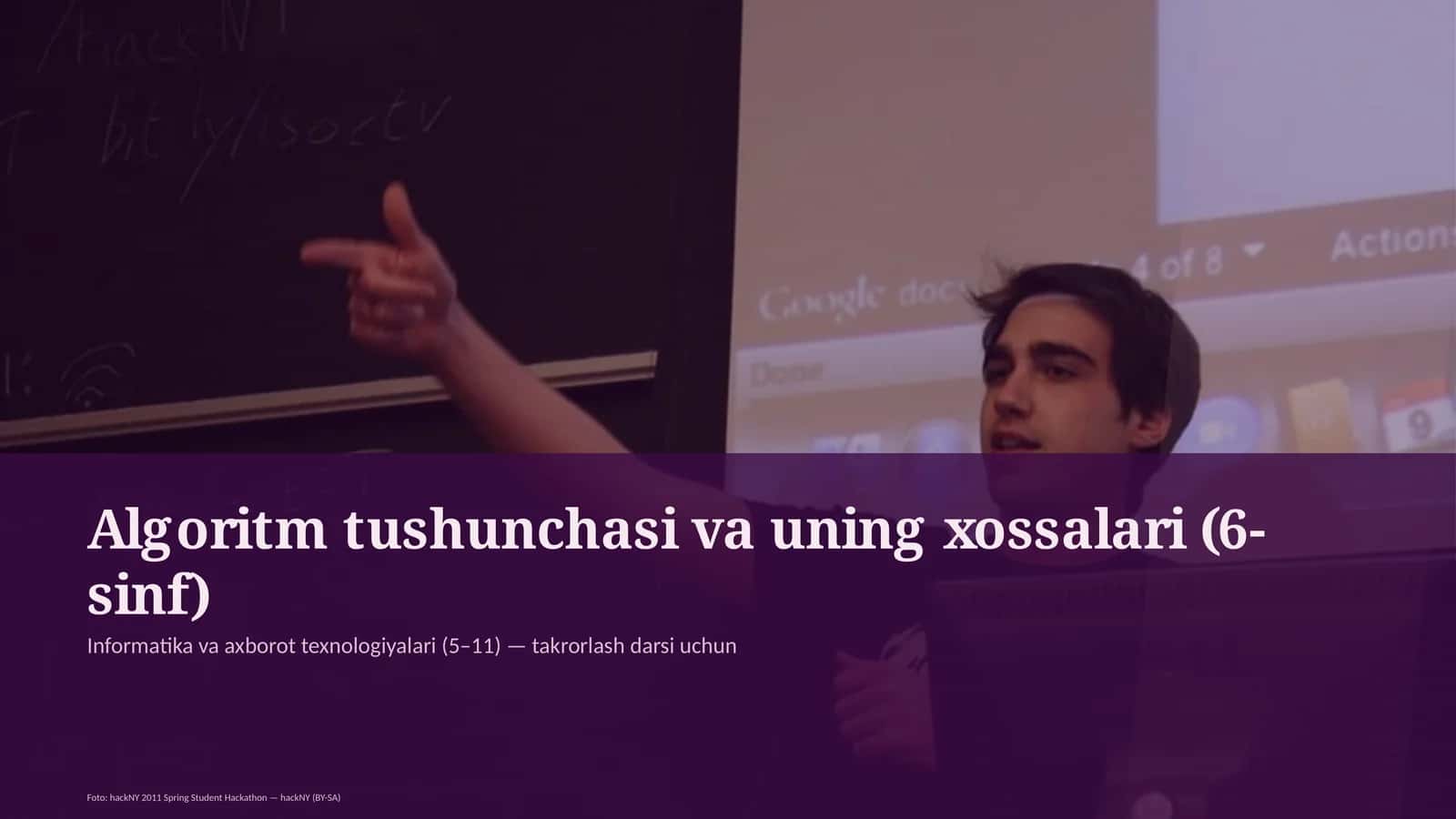Algoritm tushunchasi va uning xossalari (6-sinf) 1