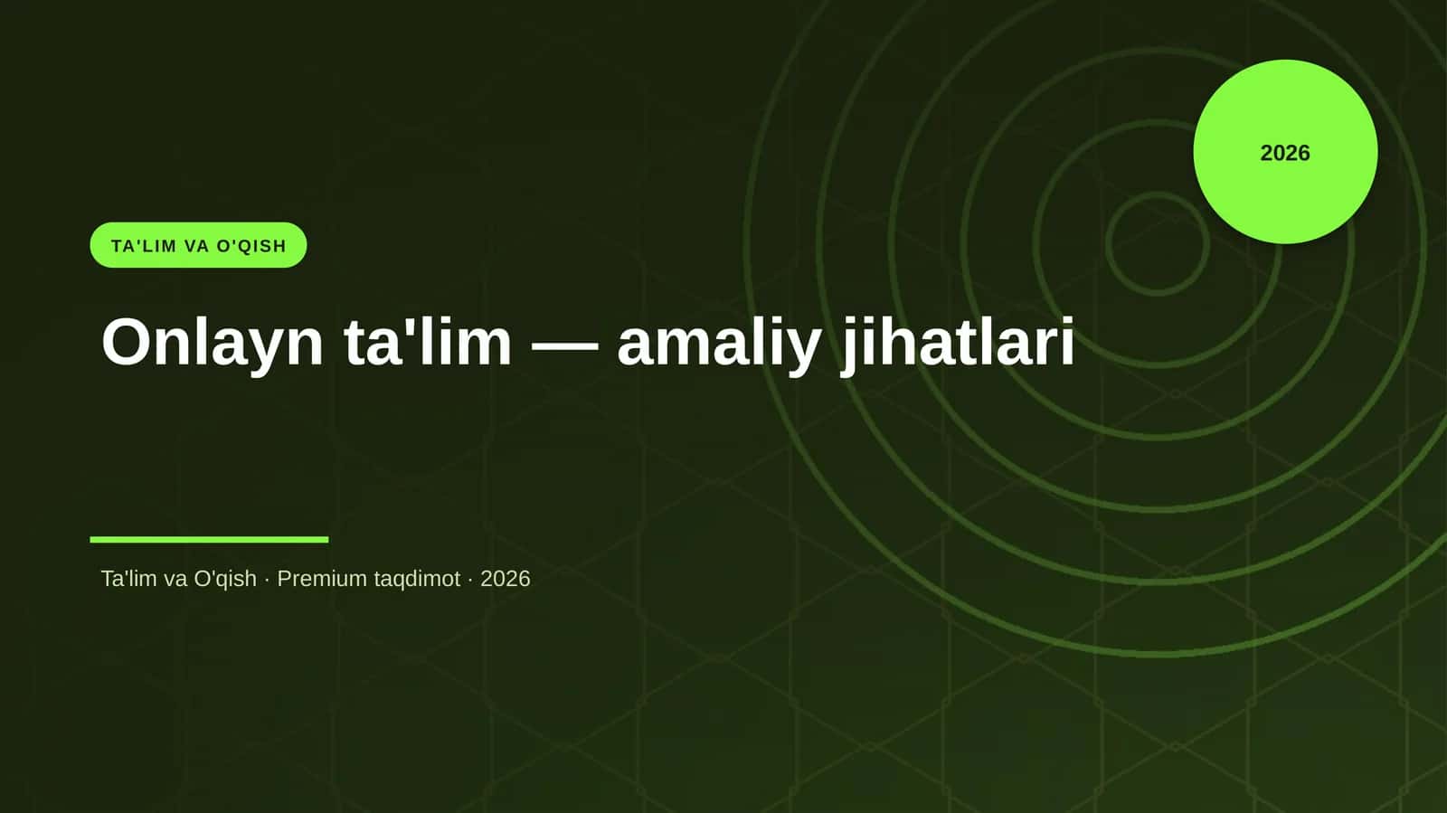 Onlayn ta'lim — amaliy jihatlari 1