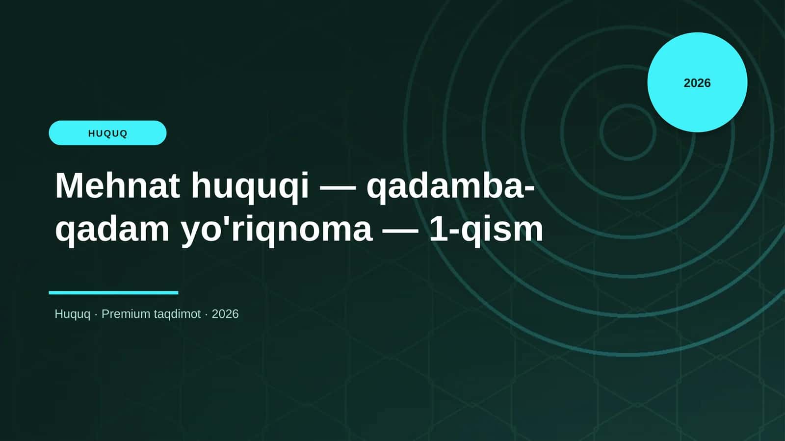 Mehnat huquqi — qadamba-qadam yo'riqnoma — 1-qism 1