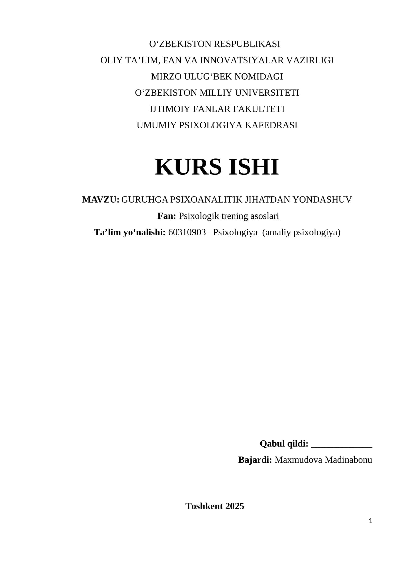 Guruhga Psixoanalitik Yondashuv 1