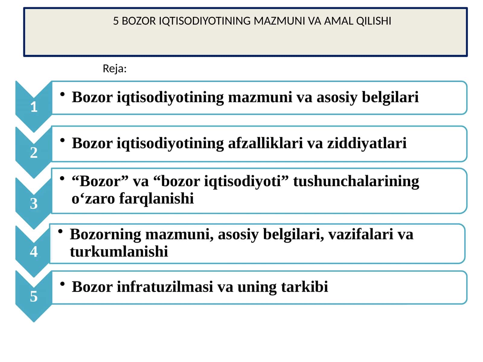 BOZOR IQTISODIYOTINING MAZMUNI VA AMAL QILISHI 1