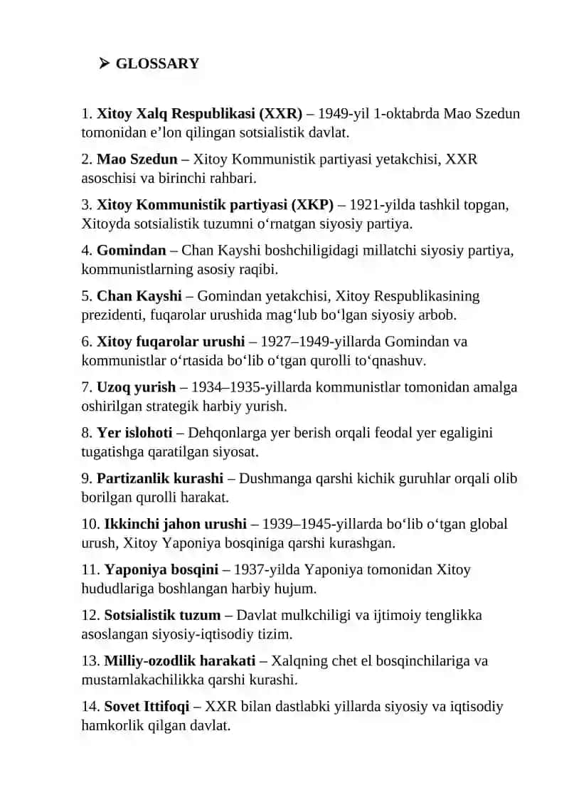 Xitoy Xalq Respublikasi (XXR) 1