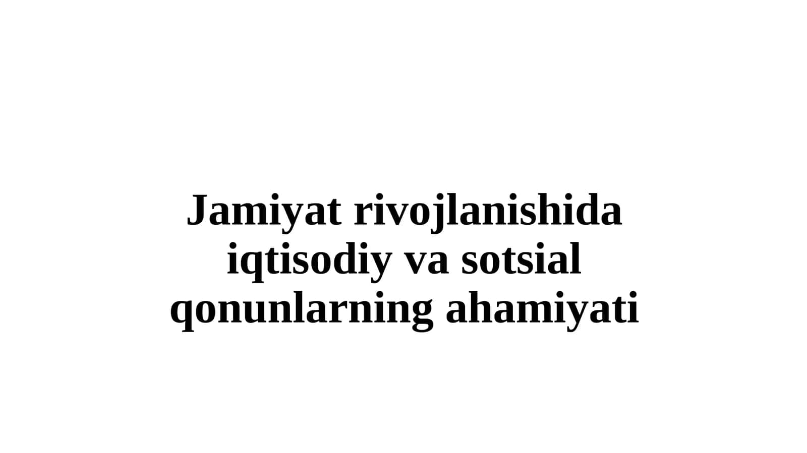 Ijtimoiy rivojlanish nazariyasi 1