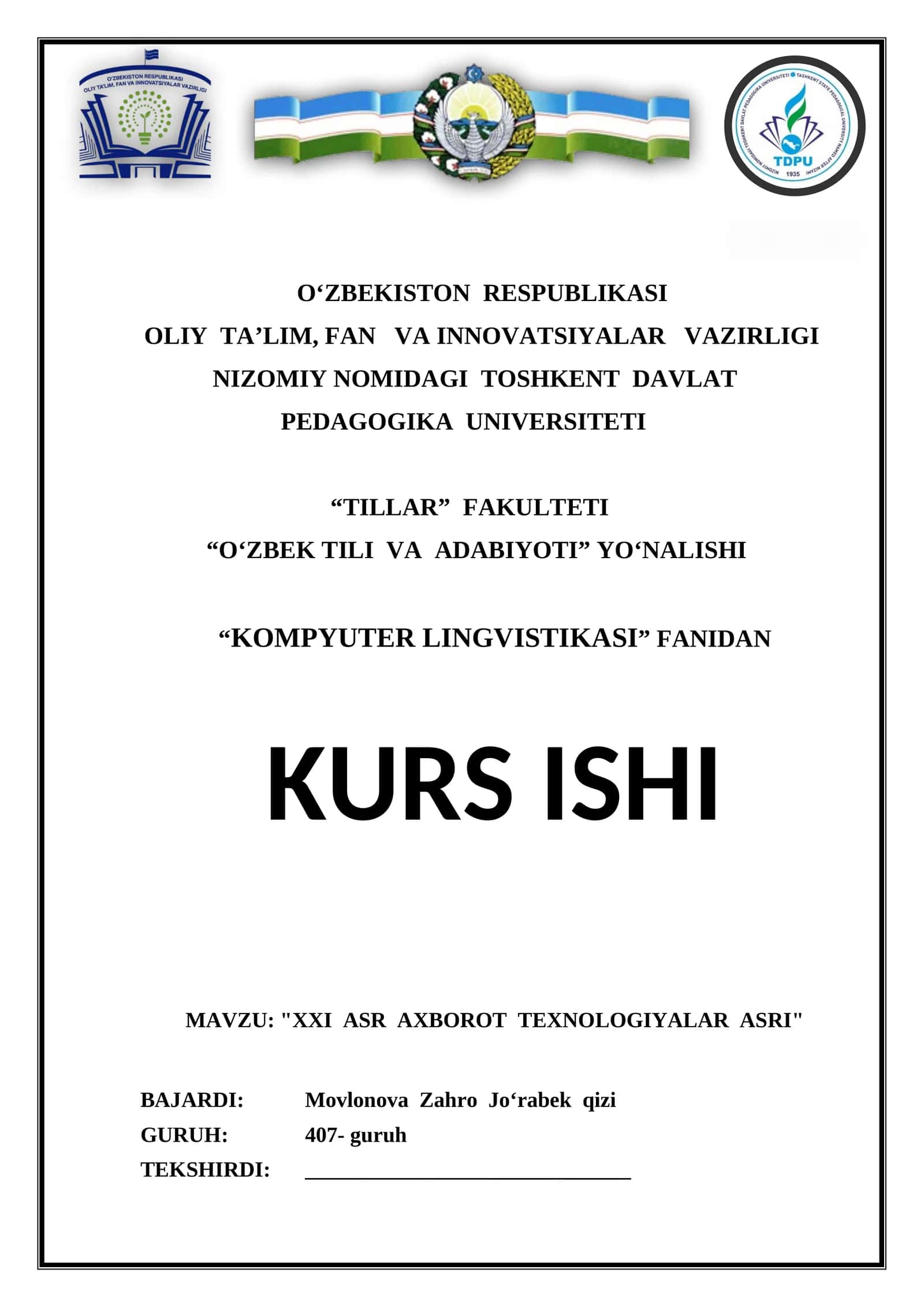 "XXI ASR AXBOROT TEXNOLOGIYALAR ASRI" 1