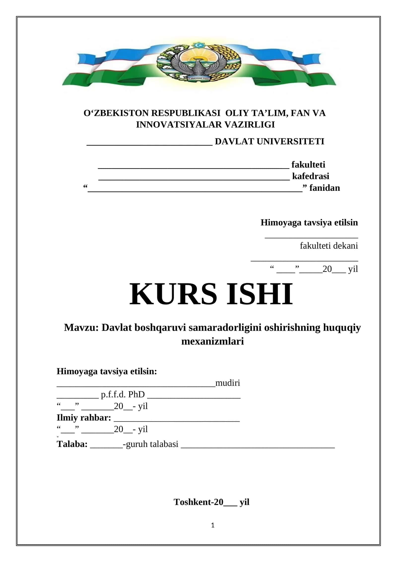 Davlat boshqaruvi samaradorligini oshirishning huquqiy mexanizmlari 1