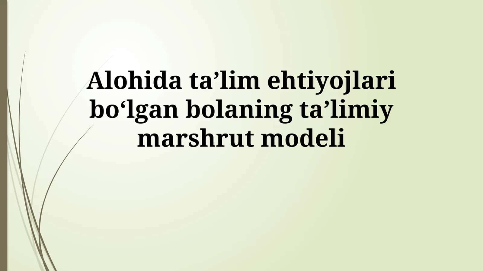 Maxsus Ta'limga Muhtojna Bola Uchun Ta'lim Yo'lining Rejalashtirilishi 1