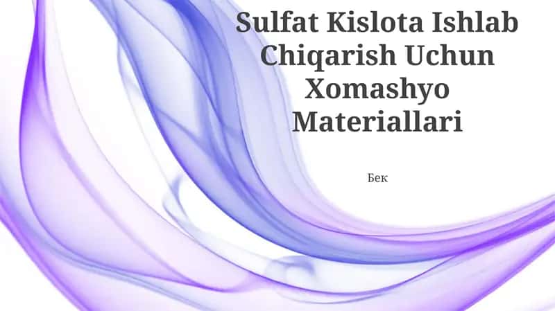 Oltingugurt Sulfat Kislota Ishlab Chiqarish Uchun Xomashyo Materiallari 1