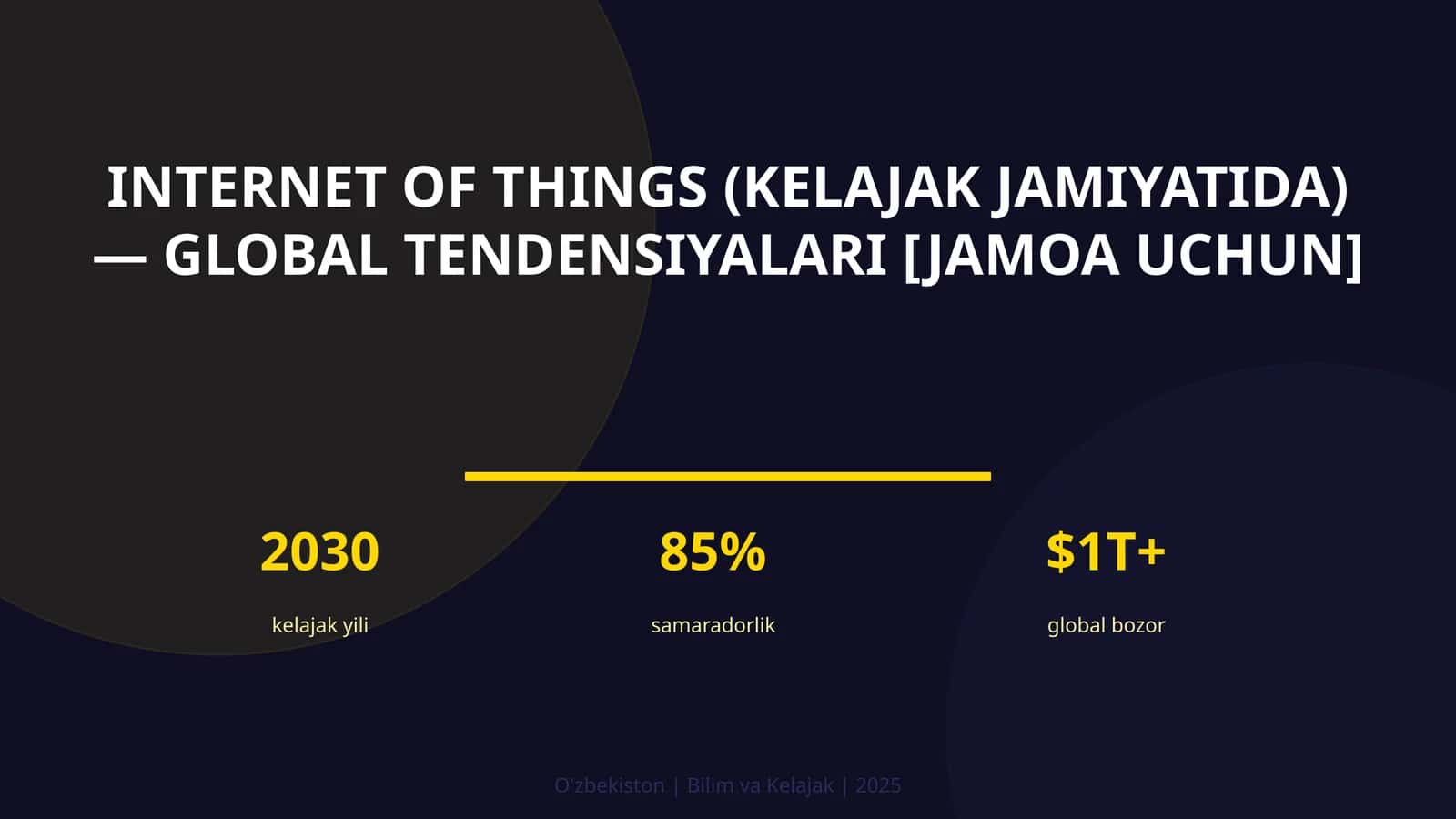 INTERNET OF THINGS (KELAJAK JAMIYATIDA) — GLOBAL TENDENSIYALARI [JAMOA UCHUN] 1