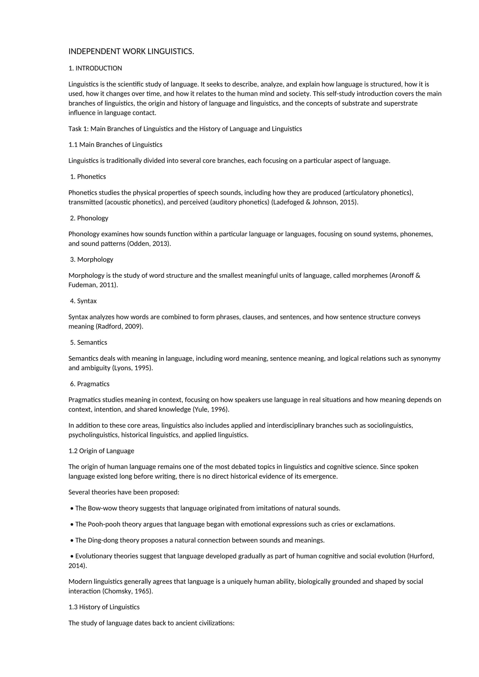INDEPENDENT WORK LINGUISTICS 1