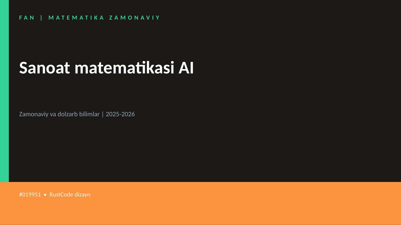 Sanoat matematikasi AI 1
