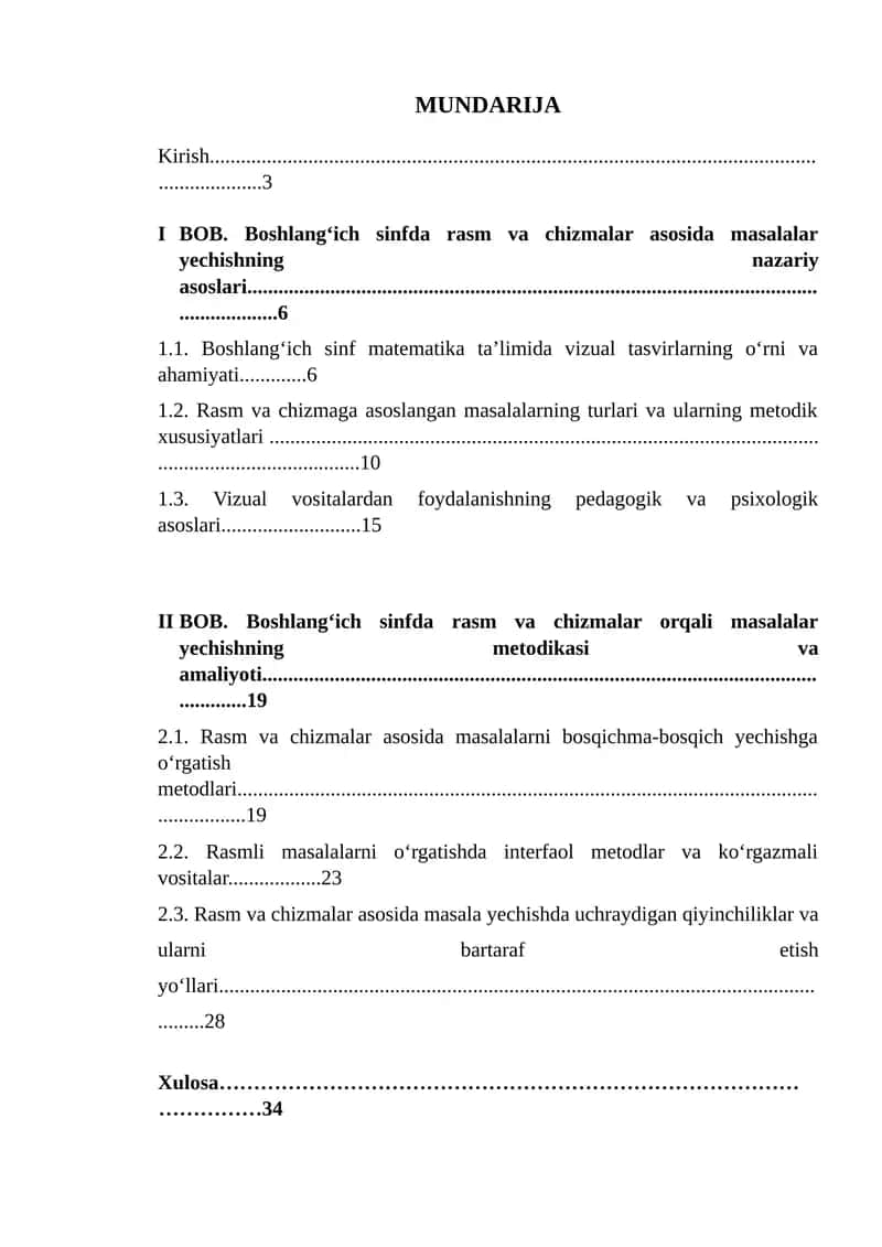 Boshlang'ich sinf matematika darslarida rasm va chizmalar orqali berilgan masalalarni yechish usullari 1