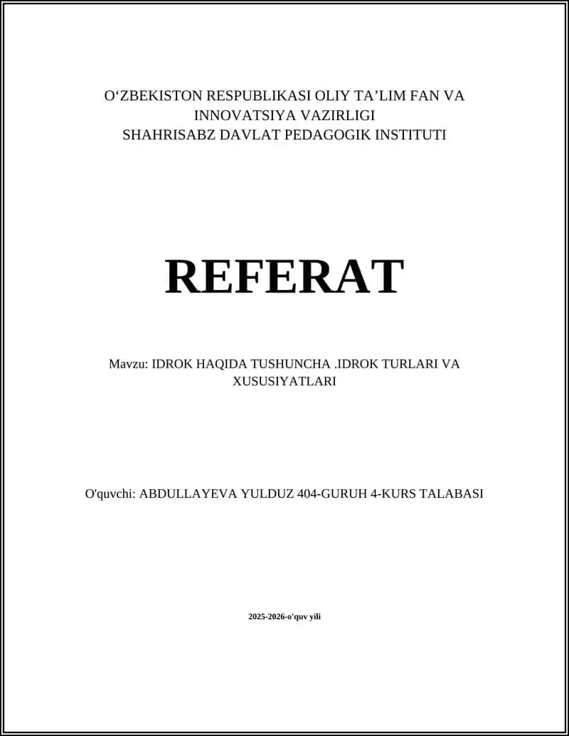 IDROK HAQIDA TUSHUNCHA 1
