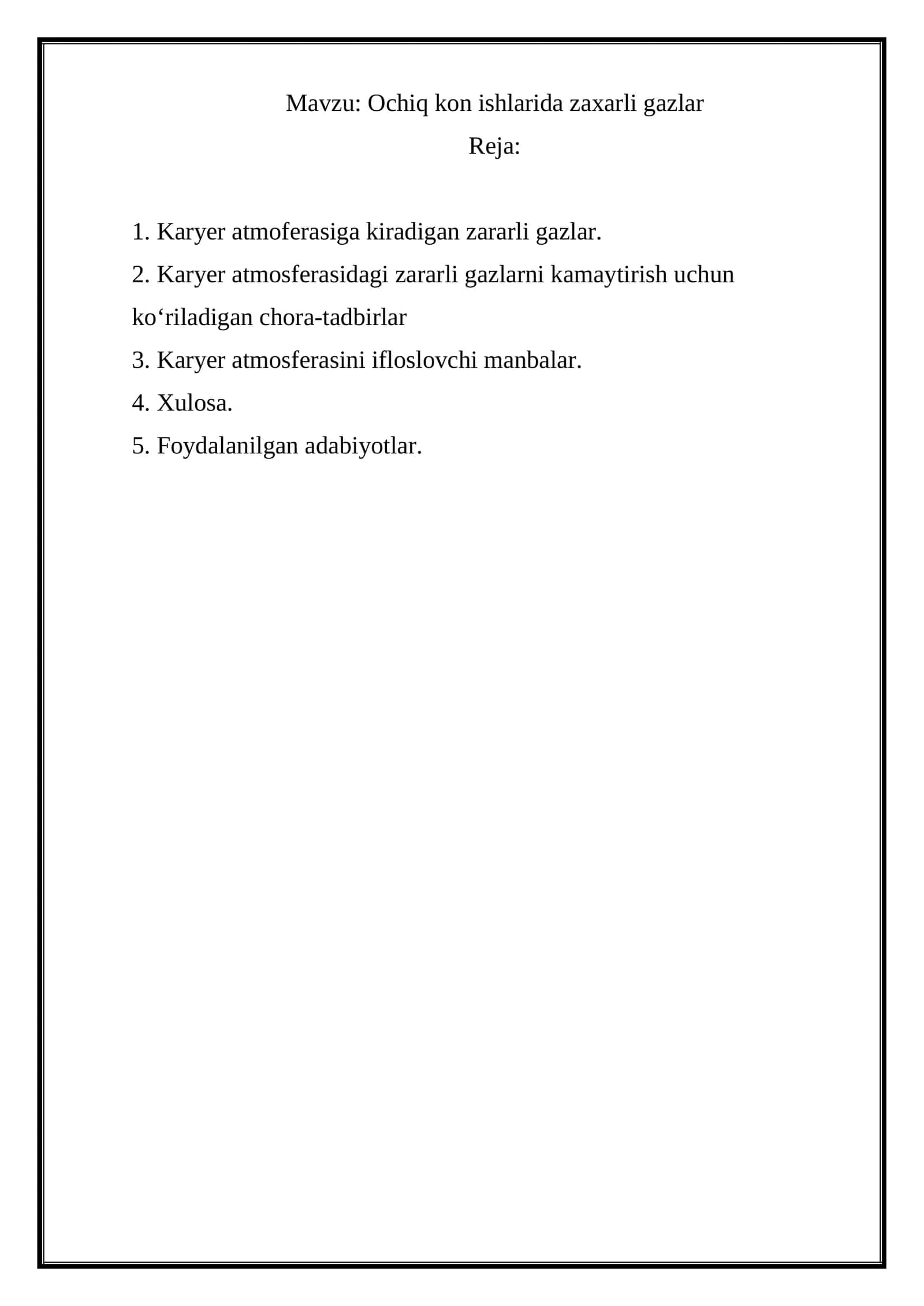Ochiq kon ishlarida zaxarli gazlar 1