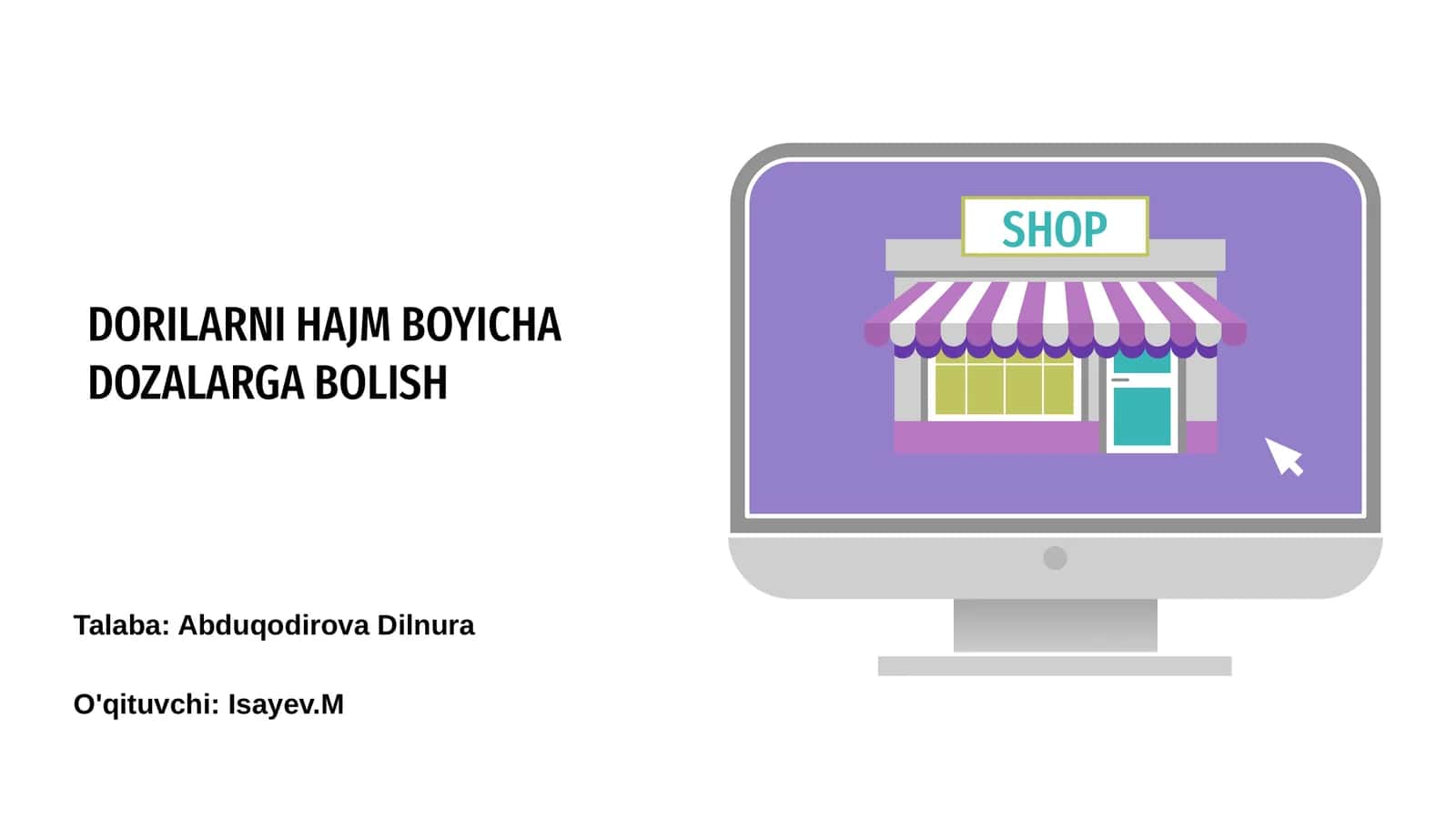 Dorilarni Hajm Boyicha Dozalarga Bolish 1