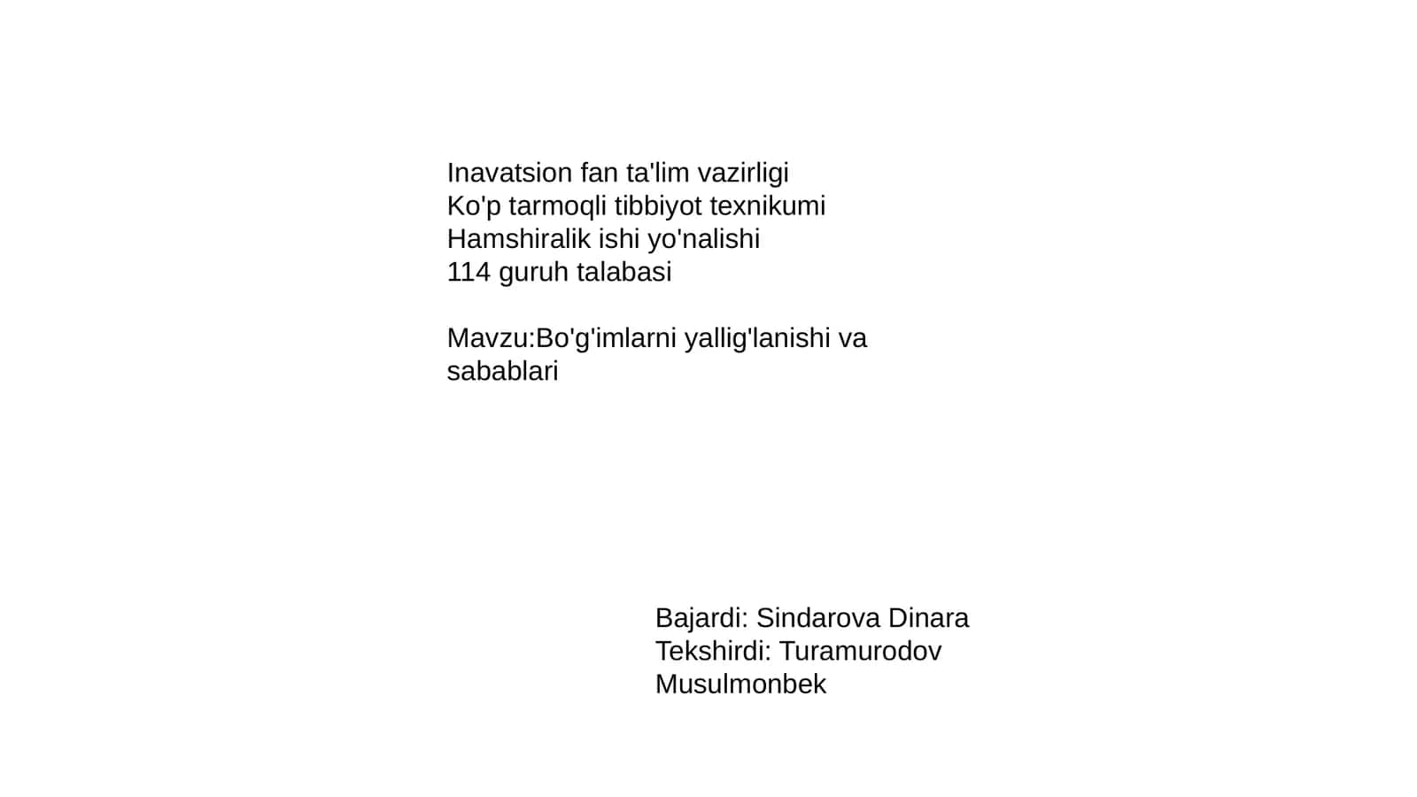 Ko'p tarmoqli tibbiyot texnikumi 1