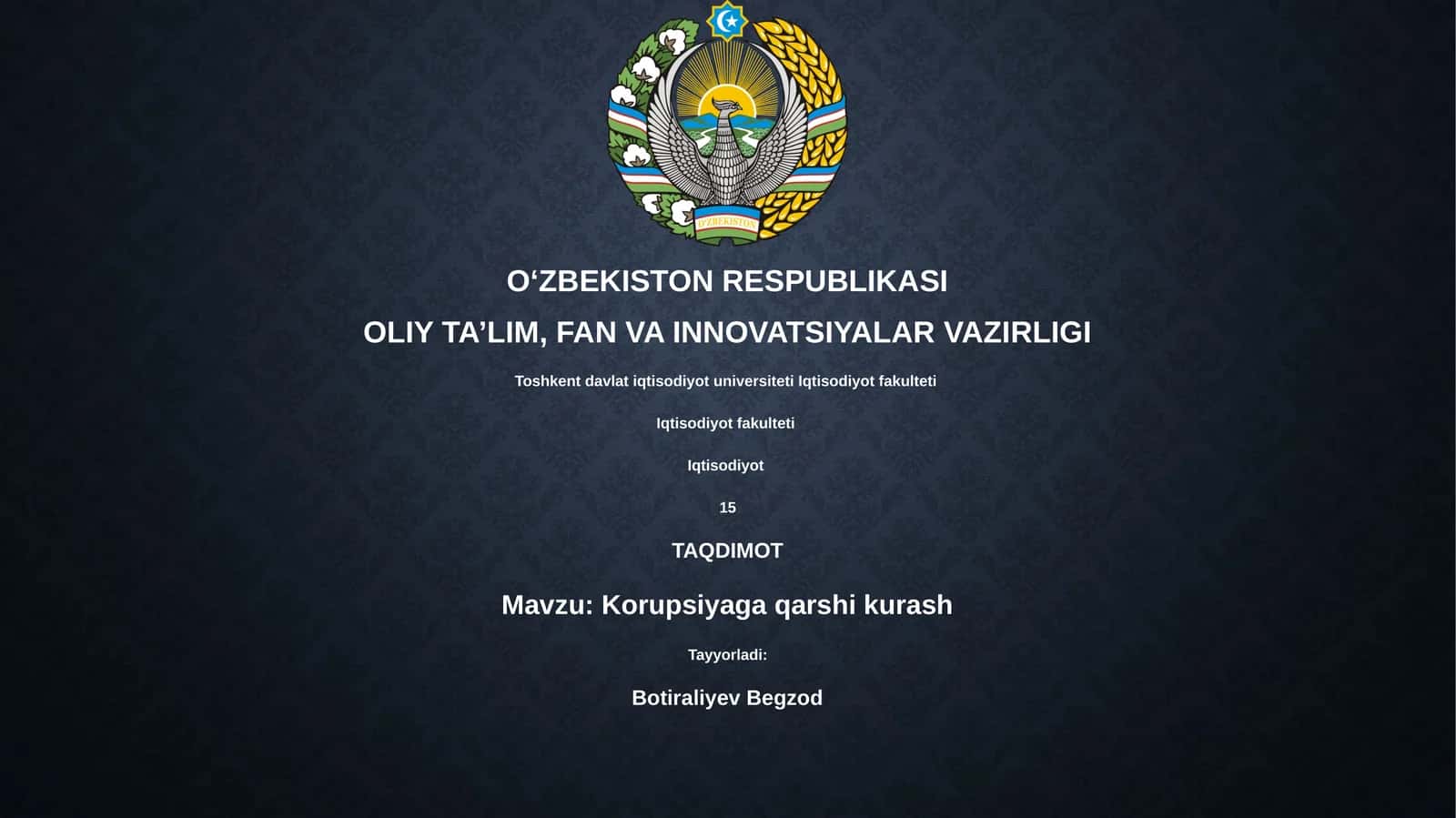 Korupsiyaga qarshi kurash 1
