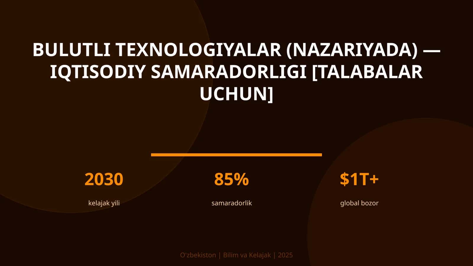 Bulutli texnologiyalar (nazariyada) — iqtisodiy samaradorligi [talabalar uchun] 1