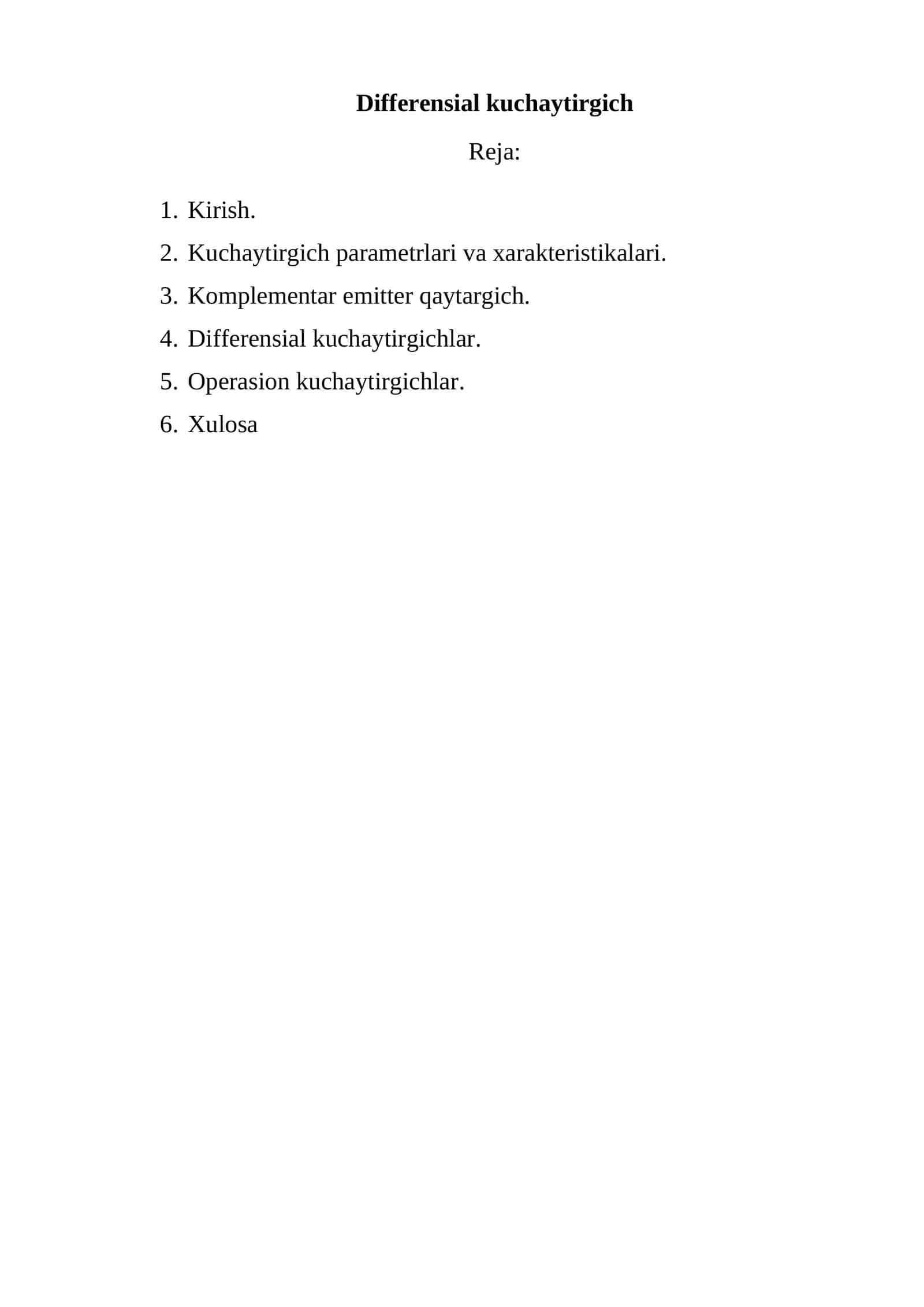 Differensial kuchaytirgich. #Elektronika_va_sxemalar 1