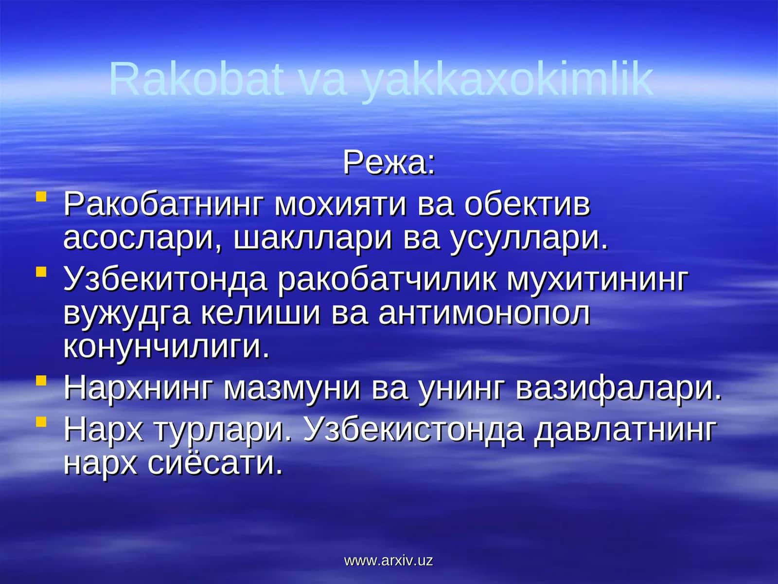 Rakobat va yakkaxokimlik 1